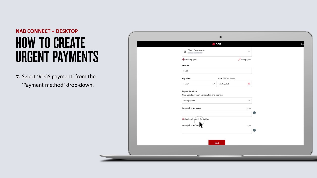 How to create urgent payments