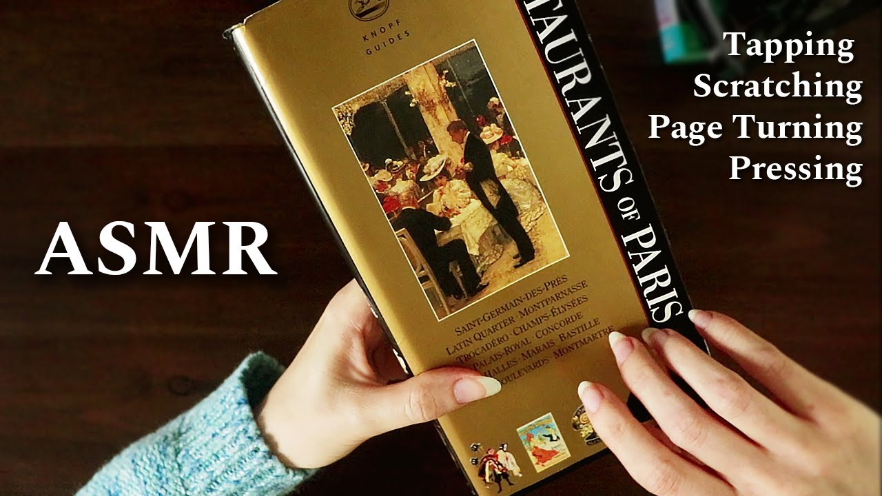 ASMR Tapping, Scratching, Page Turning, Pressing on Guide Books - No Talking