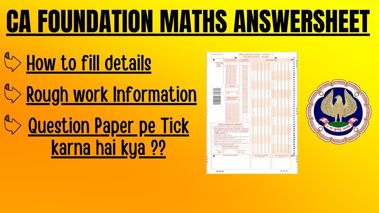 CA Foundation Maths Answersheet | How to Fill CA foundation MCQ Answer Books | Complete Info
