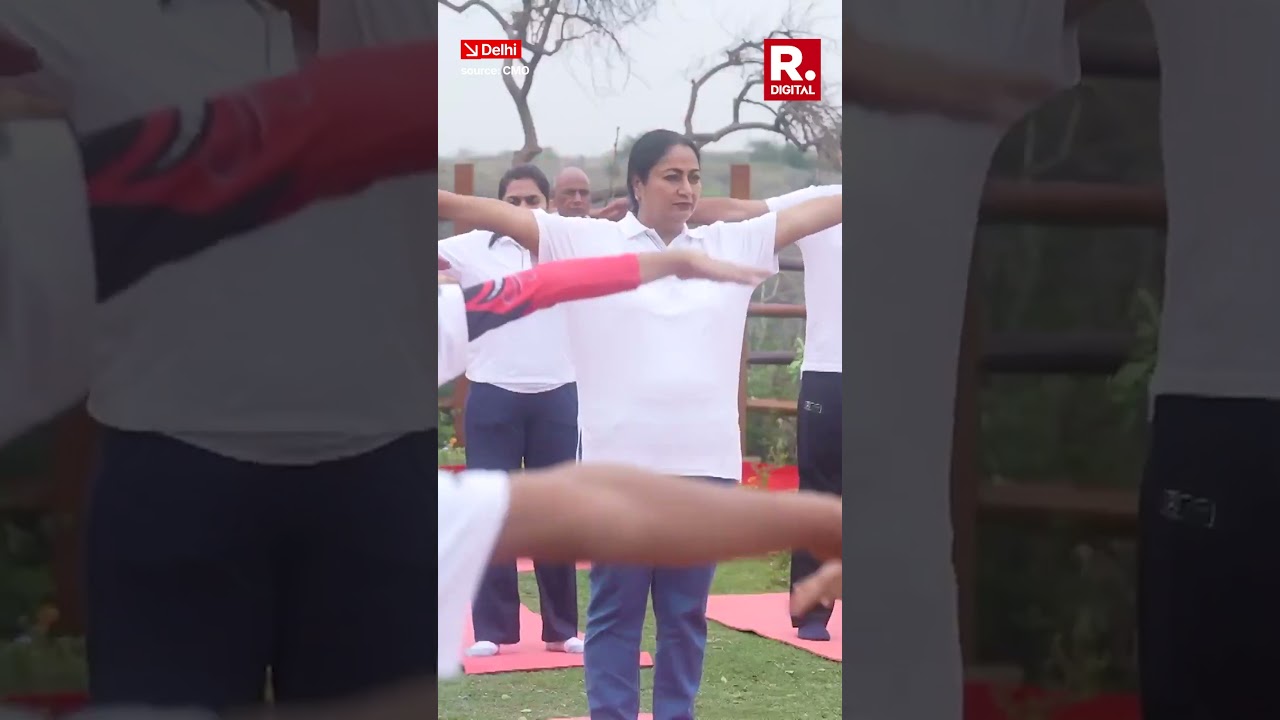 Delhi CM Rekha Gupta Celebrates 12th International Yoga Day at Asola-Bhati's Blue Lake