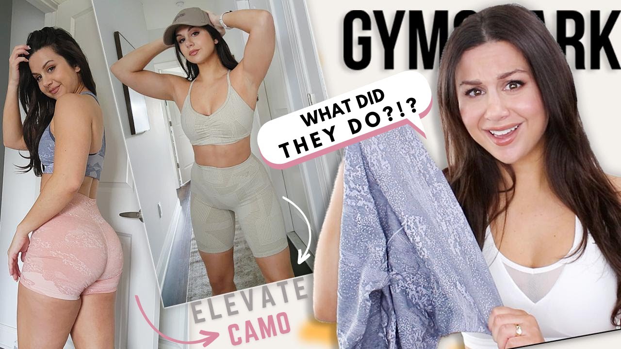 SHEESH... EVEN MORE CAMO CHANGES?! GYMSHARK ADAPT CAMO & ELEVATE TRY ON HAUL REVIEW! #gymshark
