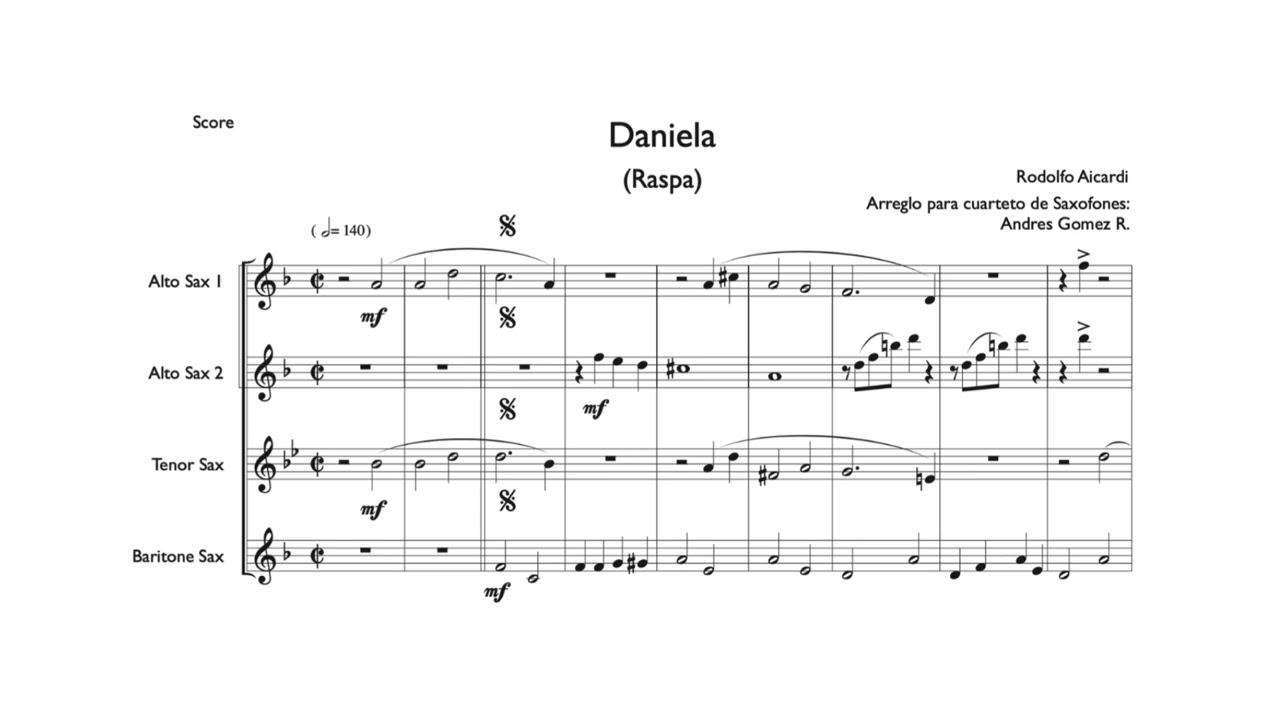 Daniela (raspa para cuarteto de saxofones)