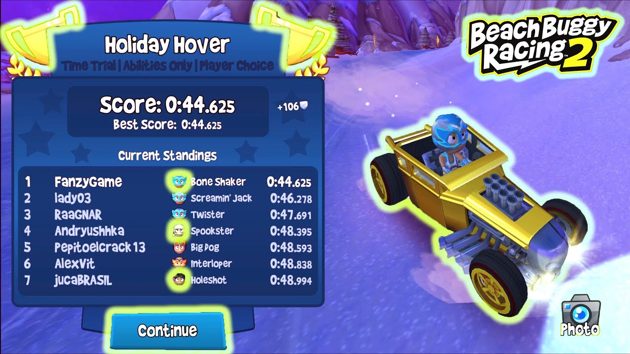 Time Trial - Abilities Only - El Zipo + Bone Shaker - Beach Buggy Racing 2