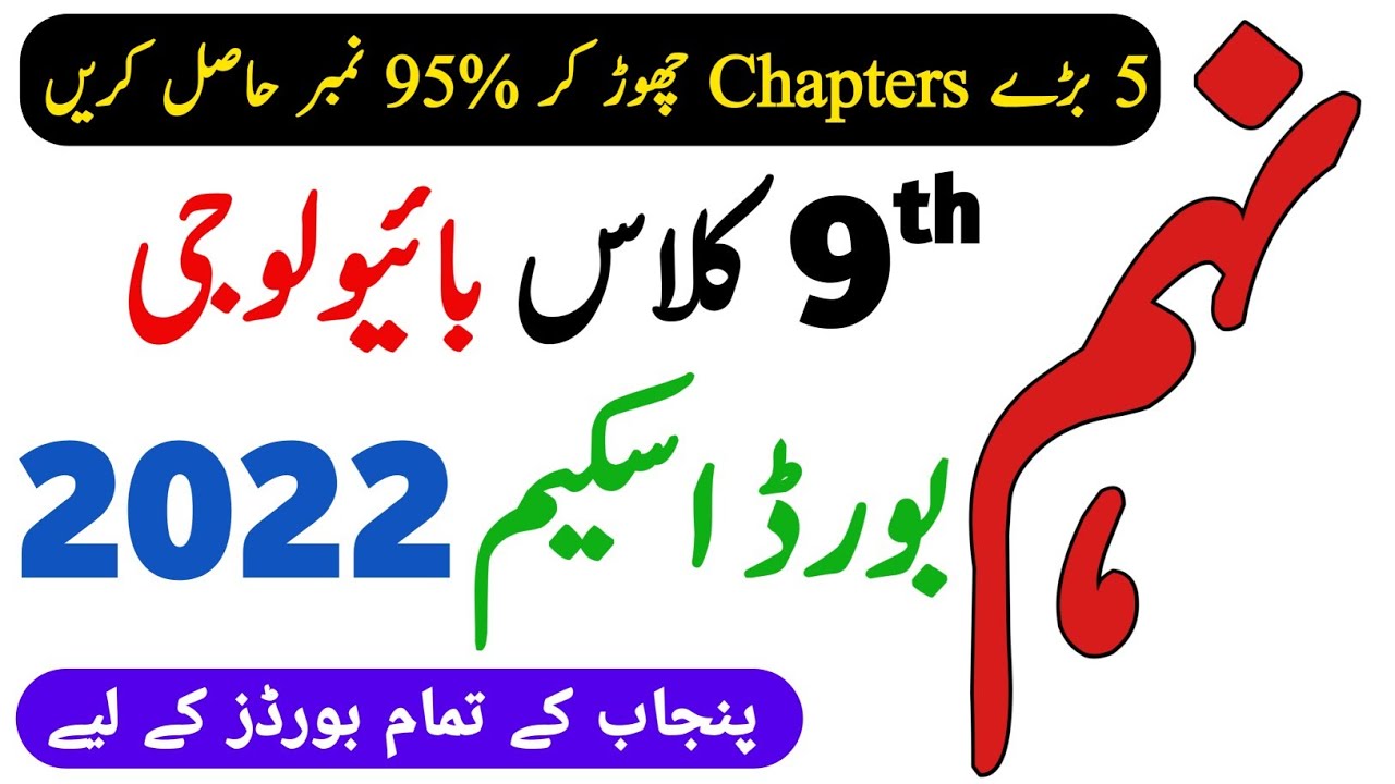 9th Class Biology Pairing Scheme 2022 - Biology Class 9 Paper Scheme 2022