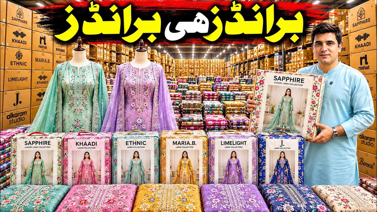 Sapphire, Ethnic, J., Khaadi & Bareeze | Branded Lawn Suits Wholesale Market | Lahore wholesalers