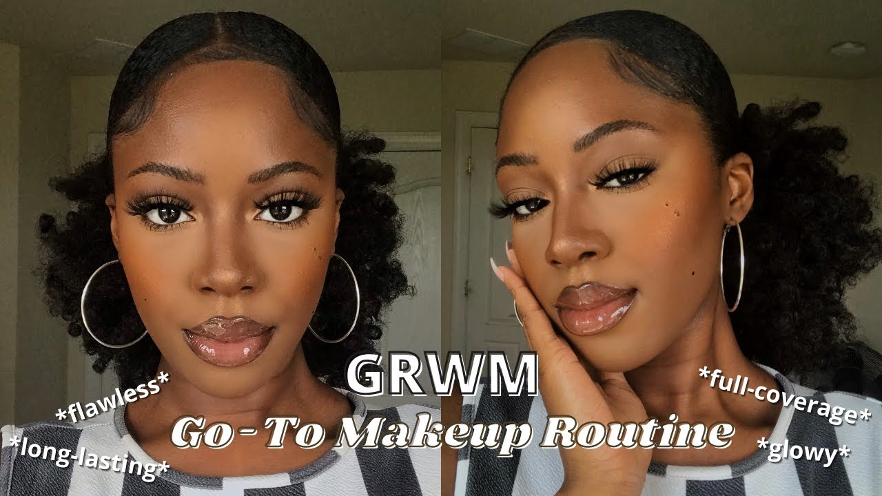 GRWM: My Go To Makeup Look | Full Coverage, Flawless, Dark Skin WOC