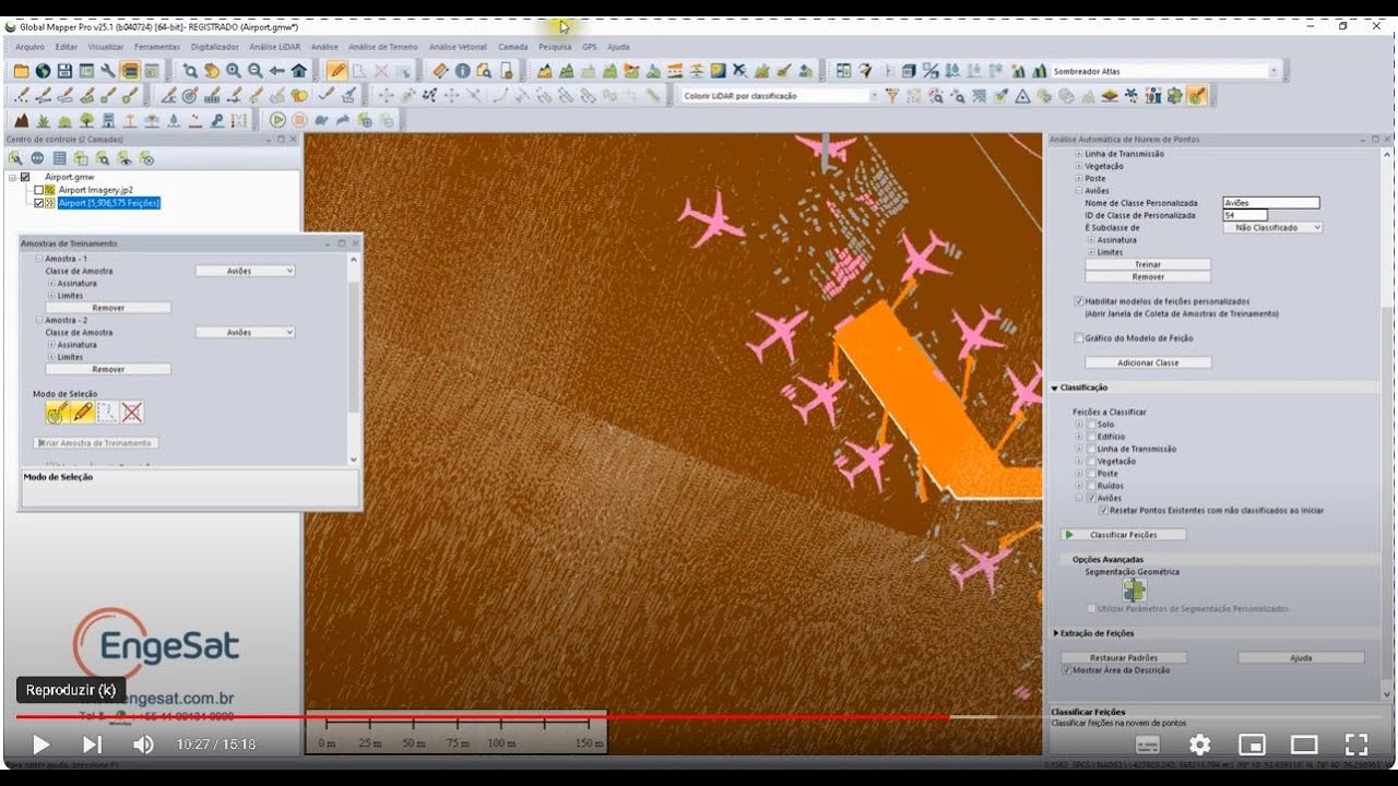 Global Mapper PRO V 25 1 Treinando o Classificador Lidar para reconhecer feições personalizadas