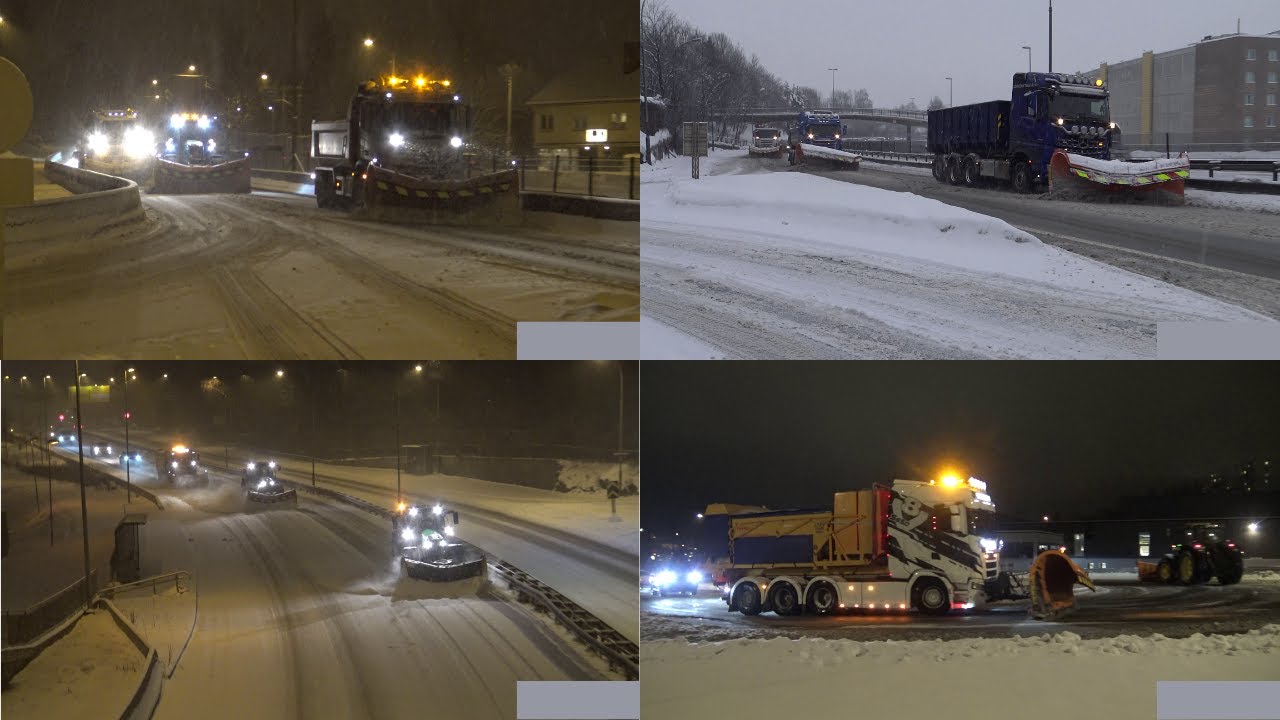 4K| Snow Clearing Compilation With Plow Trucks And Tractors (2016-2022)