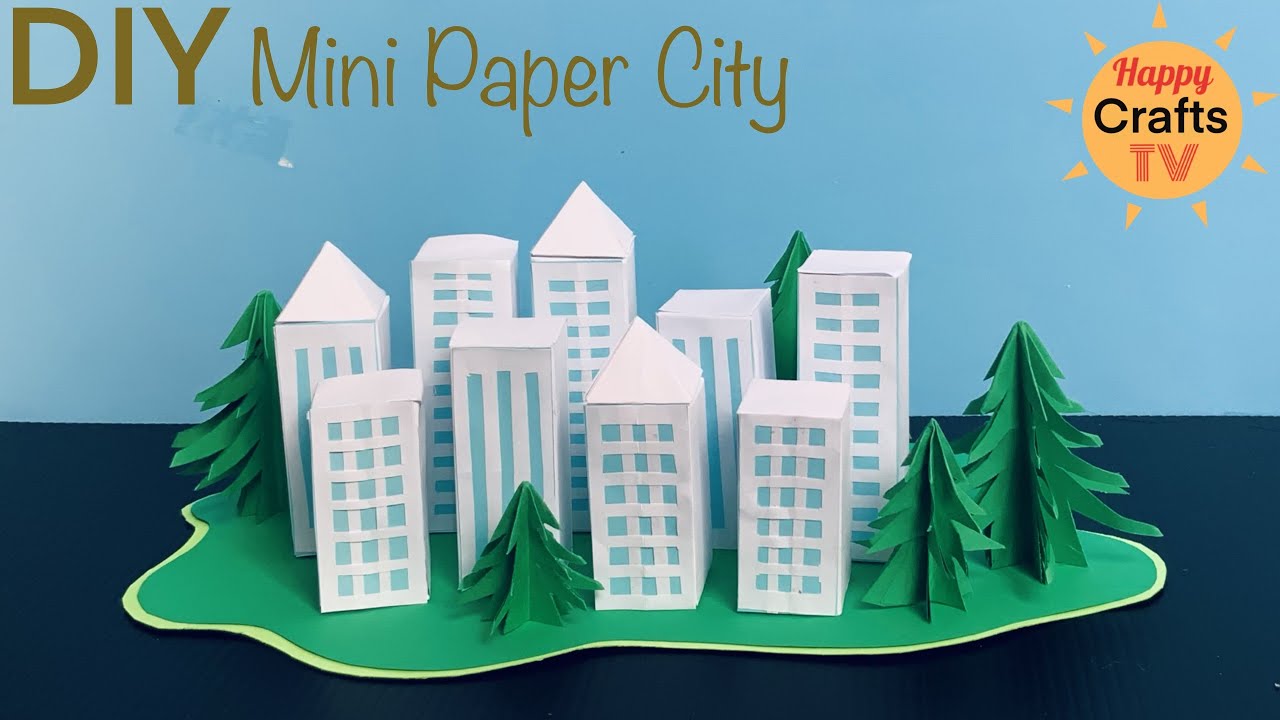DIY PAPER CITY MODEL I  HOW TO MAKE A MINI CITY WITH JUST A4 PAPER I EASY DIY PAPER CRAFTS