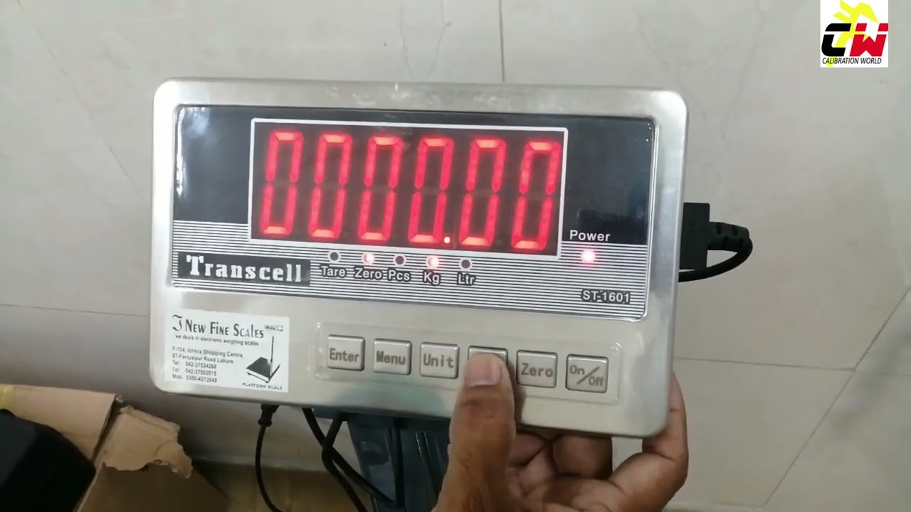 CALIBRATION OF DIGITAL WEIGHING SCALE TRANSCELL ST 1601 | HOW TO CALIBRATE ST1601 WEIGHING SCALE