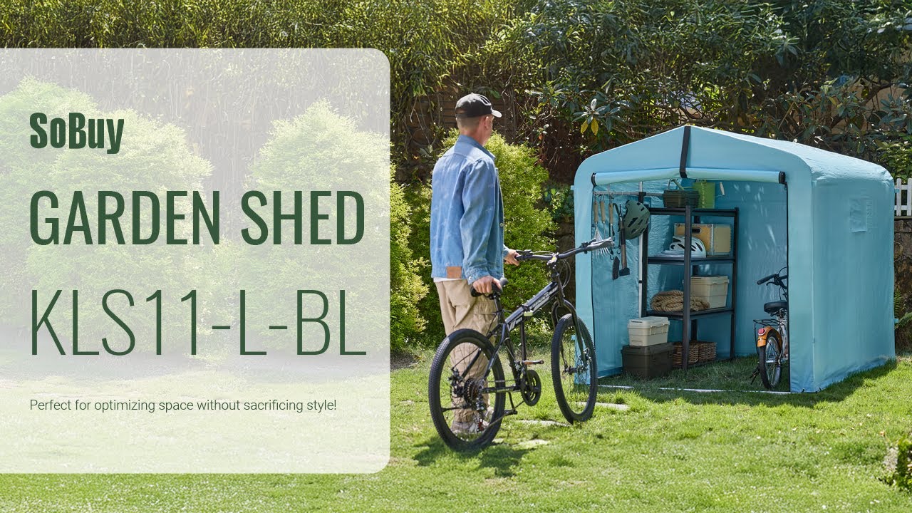 SoBuy Bike storage丨Waterproof bicycle shelter丨Bike storage shed丨Motorbike storage tent丨KLS11-L-BL