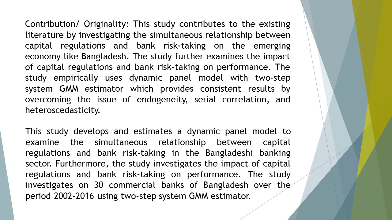 Do Capital Regulations and Risk Taking Behavior Affect Bank Performance Evidence from Bangladesh  AE