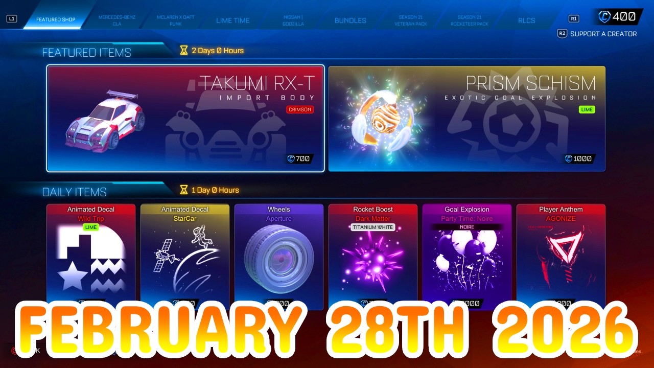 Rocket League ITEM SHOP Daily #463 (28th February 2026)