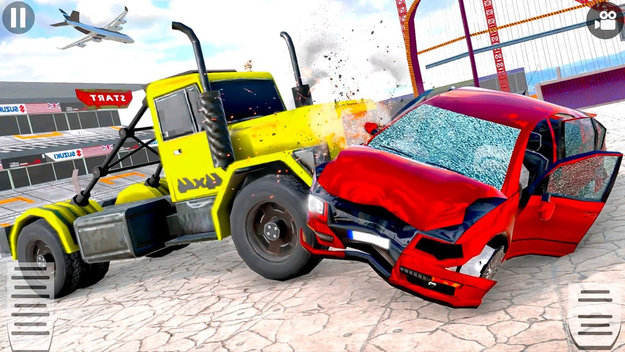 Train Muscle Car 4x4 Truck Crashing Demolition Derby Missile Shooting Simulator - Android Gameplay.