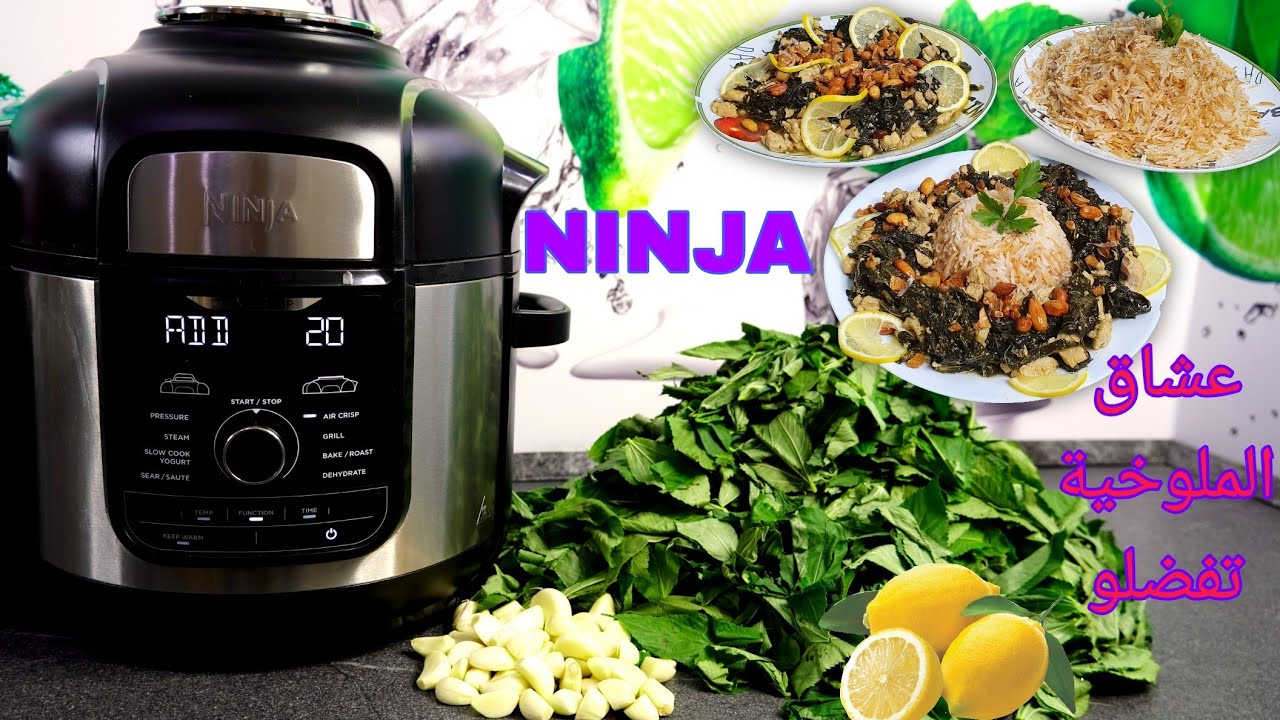 ملوخية الورق الأخضر بالدجاج /عطلب المتابعين بطنجرة النينجا /Ninja