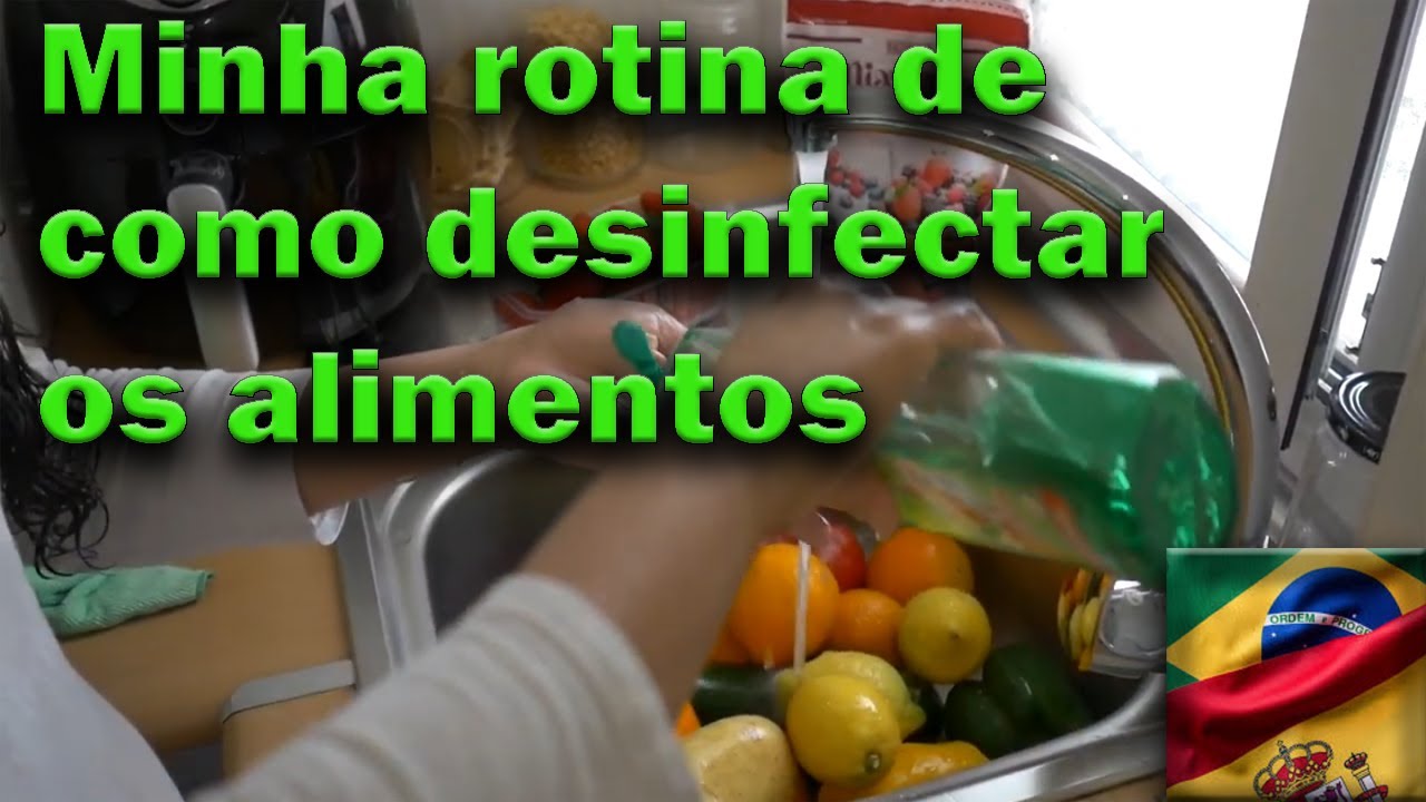 Fazendo compras NA QUARENTENA EM MADRID desinfectando os produtos