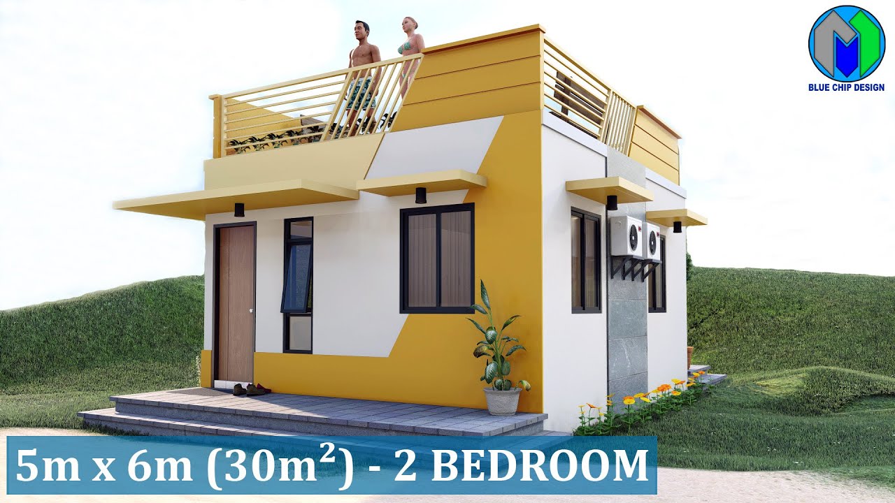 Small House Design with roof deck | 5x6m (30sqm) Box Type House