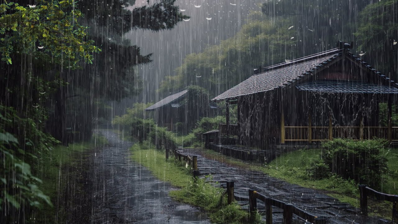 Duérmete en 3 Min con Lluvia Fuerte y Truenos Atronadores – Sonido Relajante para Sueño Profundo