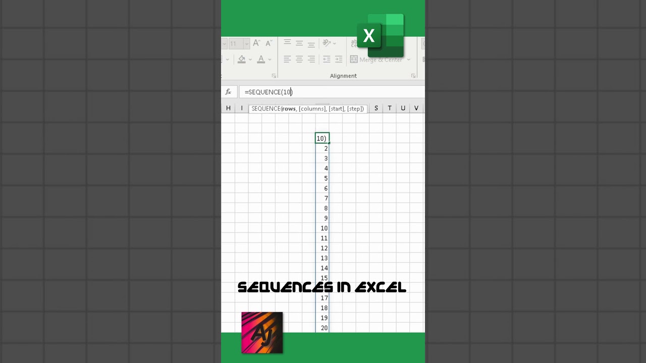 Excel Shortcut 111 - 🚀 Mastering Sequences in Excel: A Quick Guide 🚀 