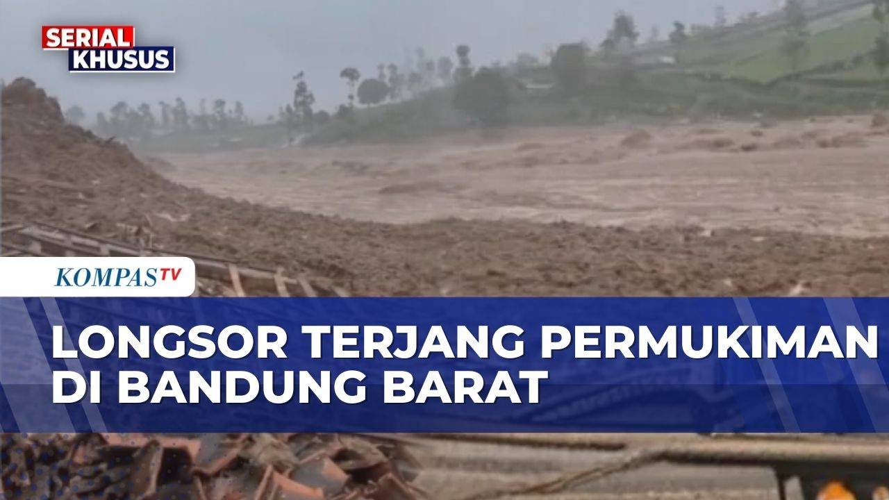 Longsor Terjang Permukiman di Bandung Barat, 30 Rumah Tertimbun