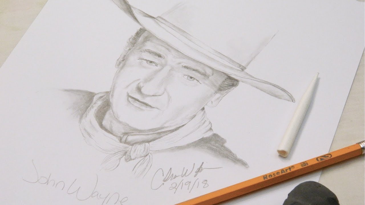 ✏️How To Draw John Wayne | Realistic Portrait