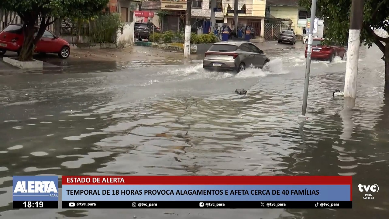 Fortes chuvas causam alagamentos e deslizamento em Belém