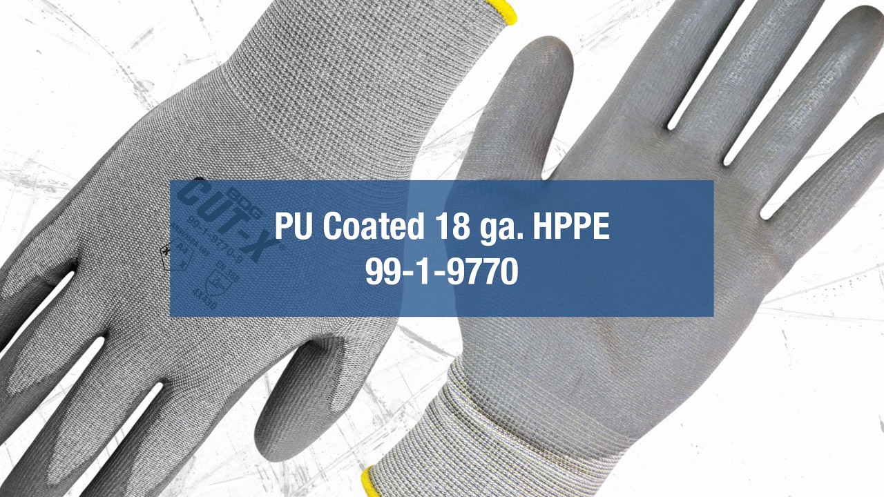99-1-9770 HPPE Cut-Resistant Work Gloves | A4 ANSI Protection, PU Coated, Breathable Grip
