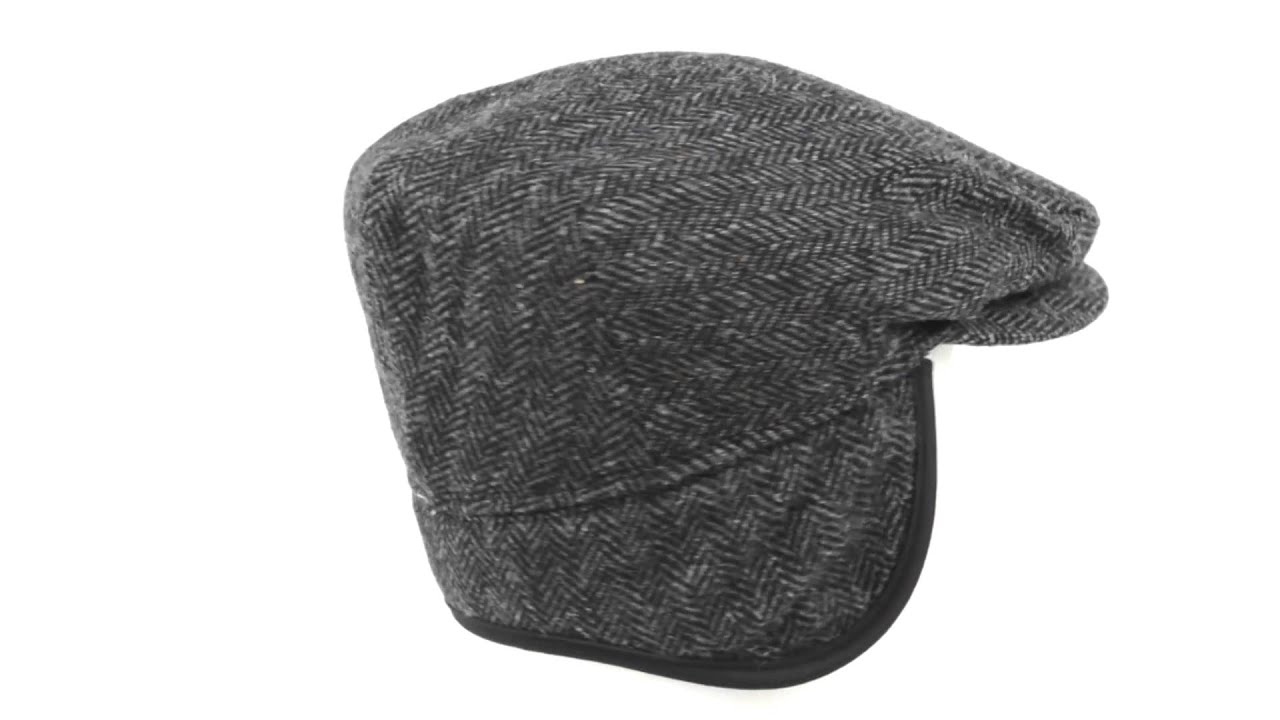 Wigens Herringbone Ivy Cap - Lambswool, Snap Brim, Ear Flaps (For Men)