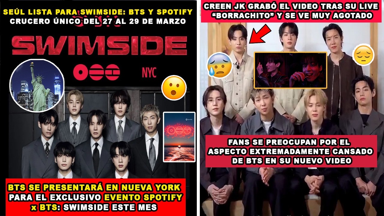 😮VIDEO RECIENTE DE BTS DEJA A LOS FANS PREOCUPADOS/BTS ACTUARÁ EN NUEVA YORK/BTS CRUCERO EN SEÚL