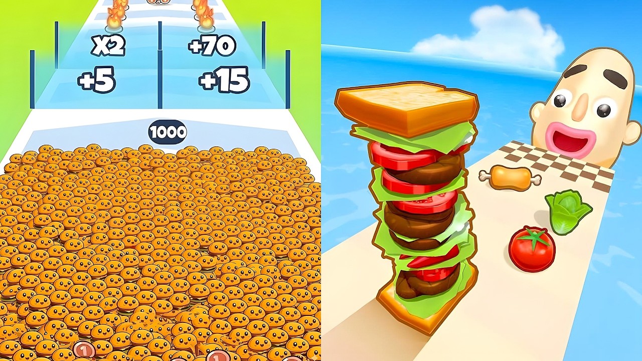 Sandwich Runner vs Food Run 🔥 CRAZY Food Race! – New Update 2026 (All Levels Gameplay)