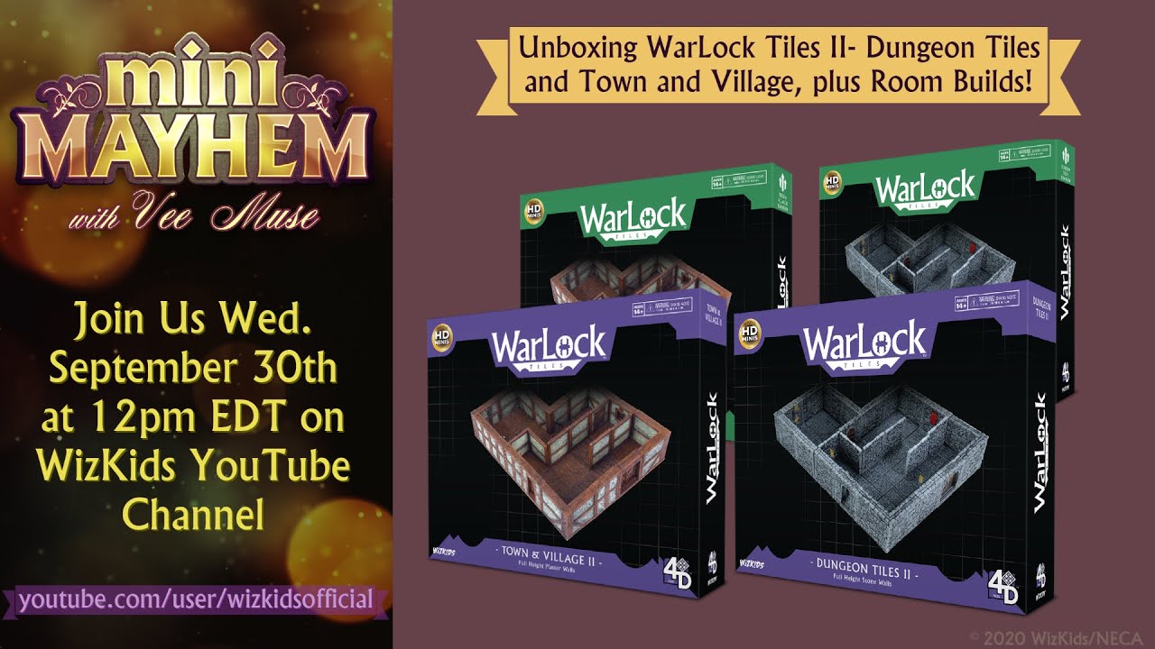 Mini Mayhem with Vee Mus'e: Unboxing WarLock Tiles II- Dungeon Tiles and Town and Village