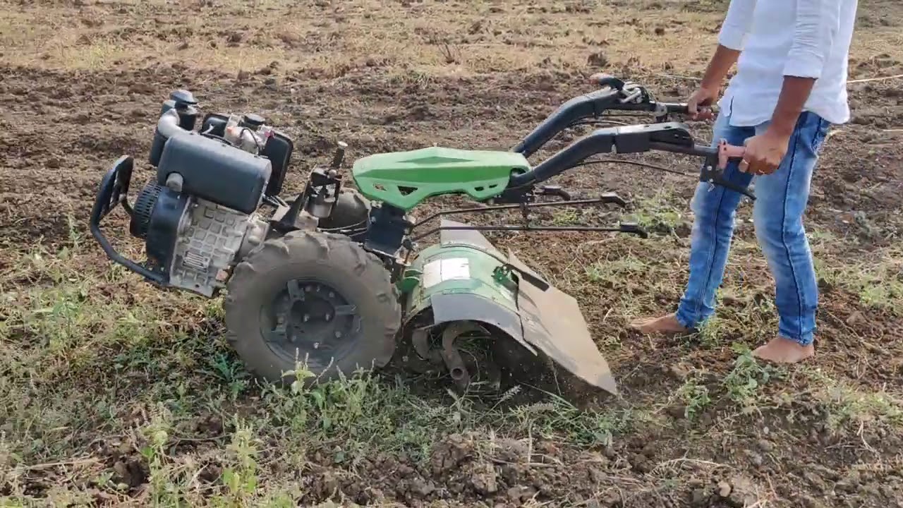 Power weedar mini 8 hp dlx by kirloskar rotavater demo and driving demo how its  handal