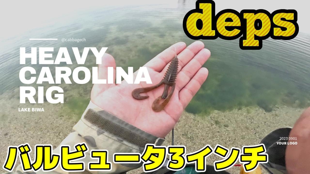 ヘビキャロ専用！？depsバルビュータ3インチが出たので琵琶湖北湖西岸でヘビキャロで釣ってきた！飛距離抜群でアタリも多くヘビキャロに最適！【琵琶湖バス釣り】