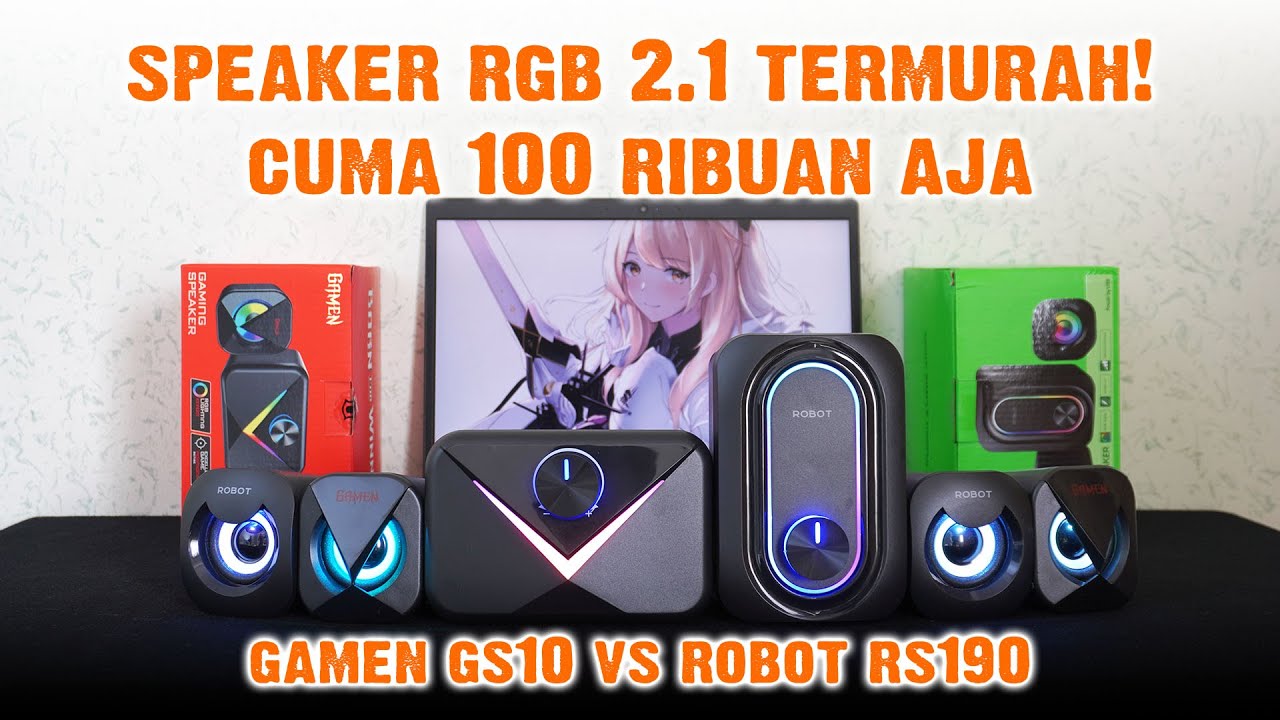 Speaker RGB 2.1 murah 100 ribuan - Gamen GS10 vs Robot RS190 review & perbandingan