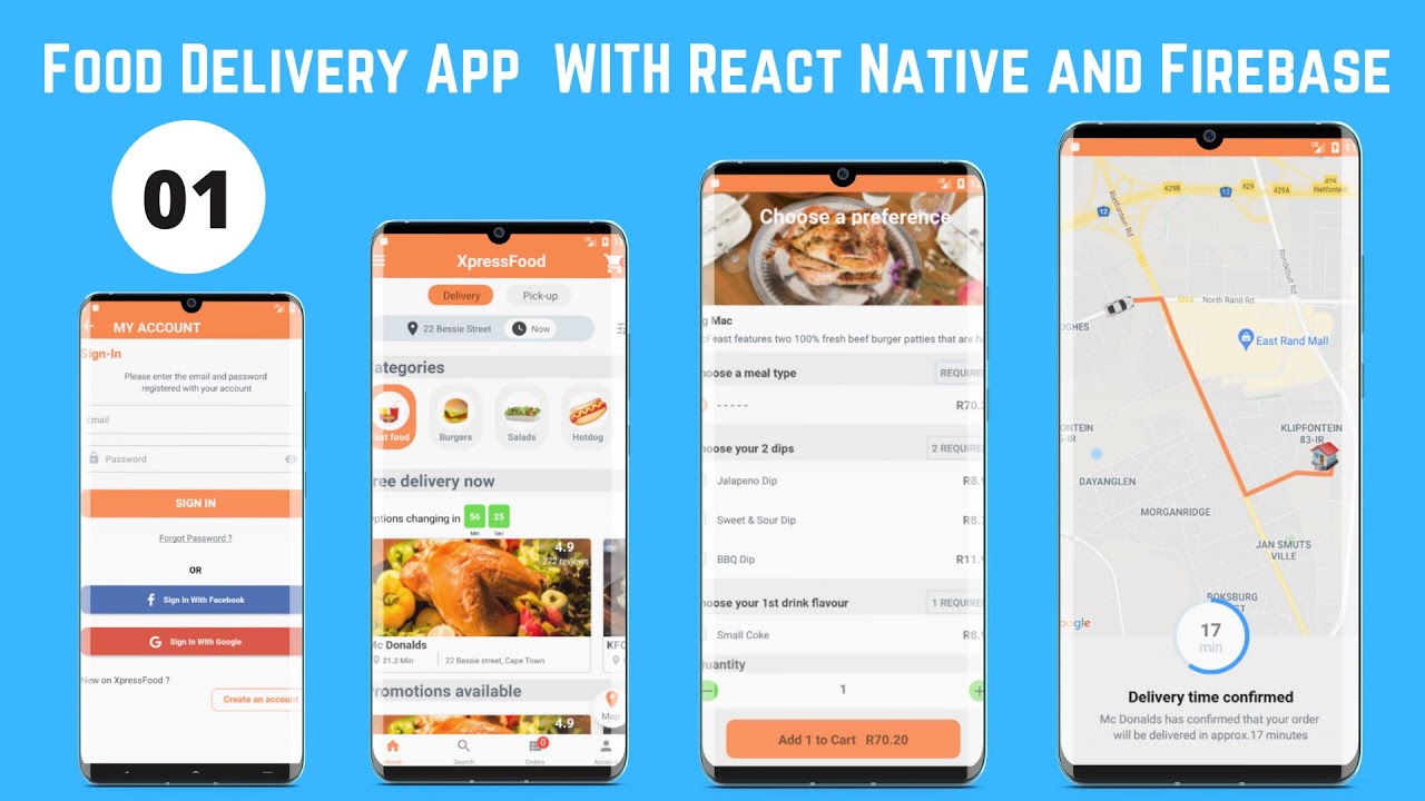 Приложение для доставки еды — React Native и Firebase: введение и обзор №1