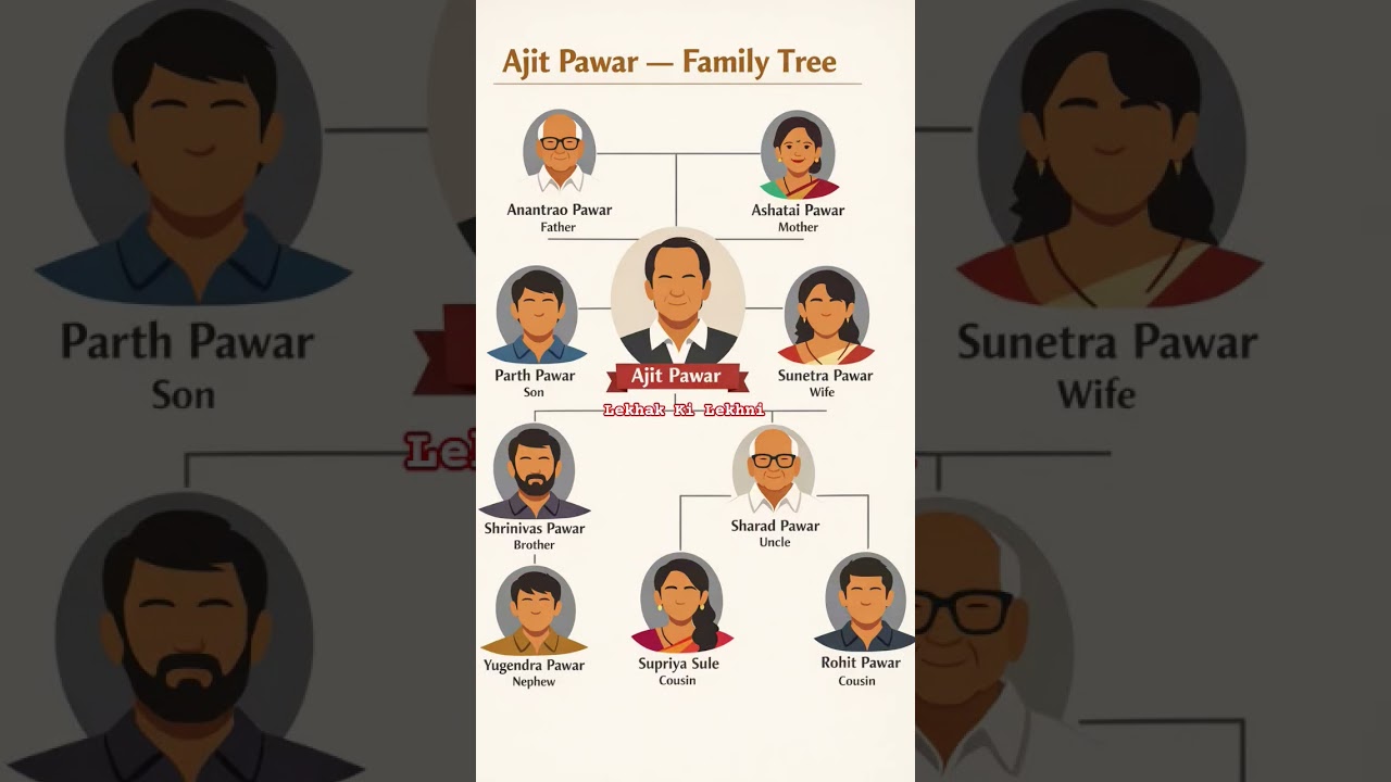 Ajit Pawar Family Tree, Ajit Pawar Death, Ajit Pawar Plane Crash #shorts #shortsfeed #politics