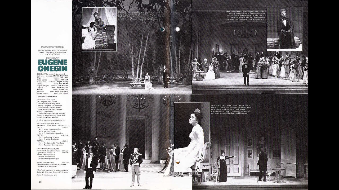 Sherrill Milnes & NICOLAI GEDDA - Teresa Zylis-Gara - Paul Plishka  EUGENE ONEGIN Met 1978 - Live