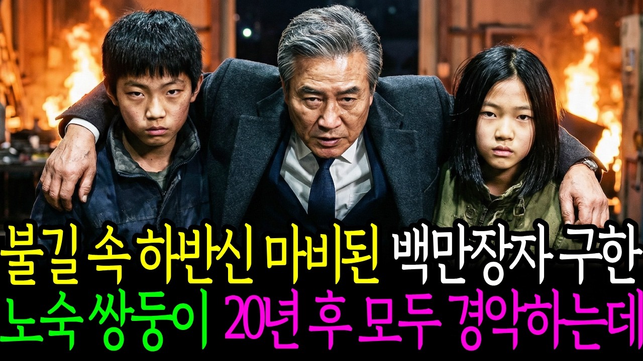 하반신 마비 되어 불길속에 갇힌 재벌회장을 구해준 지혜로운 쌍둥이 20년후 모두가 경악하는데..