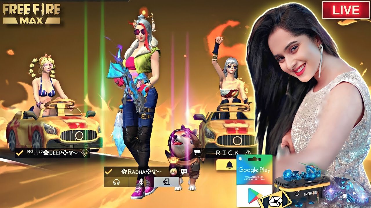 🔴FREE FIRE GIRL LIVE 😍 GUILD TEST || REDEEM CODE GIVEAWAY || DAY 1712 #radhagaming27 #freefirelive