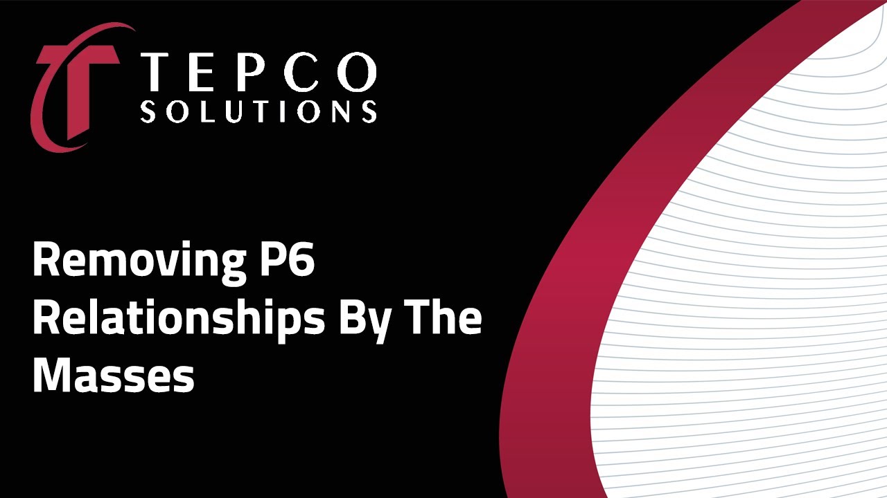 Primavera : Removing P6 Relationships By The Masses