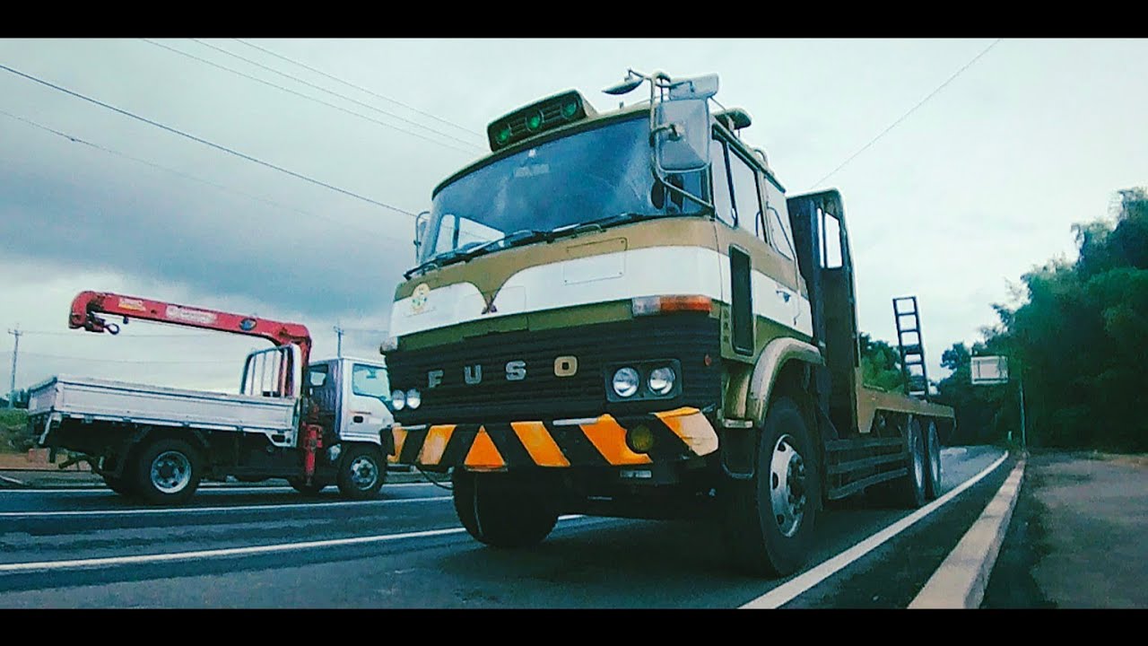 走る…心地よいV8エンジンの歌声。三菱 ふそう FV315N 8DC90A  #FUSO #重機回送車