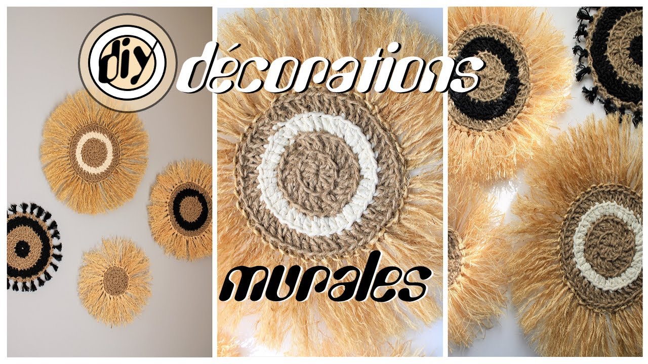 DIY: CREER DES DECORATIONS MURALES NATURES au crochet en jute, macramé, raphia et sisal #décobohème