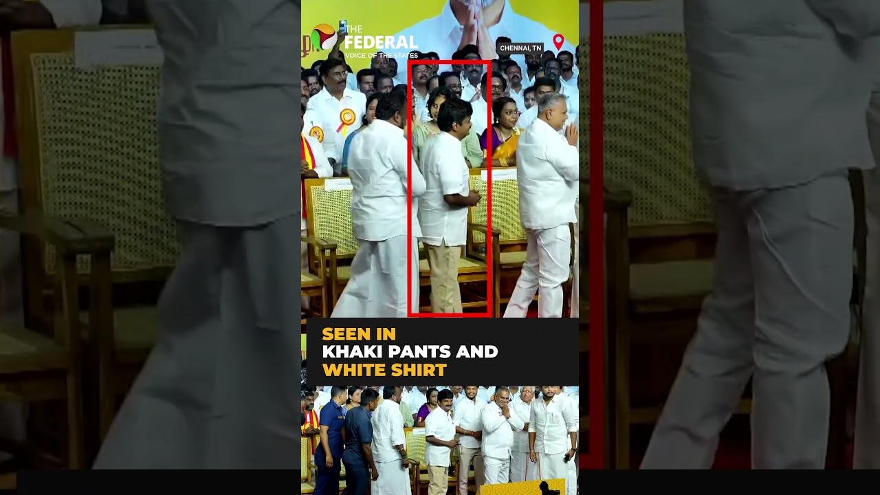 Former AIADMK leader C Vijayabaskar adopts TVK-style dress code at merger event | #shorts
