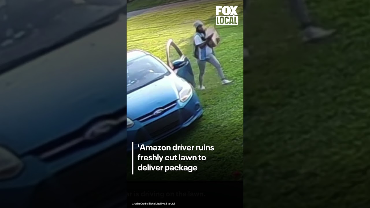 Amazon driver ruins freshly-cut lawn to deliver a package | FOX 10 Phoenix