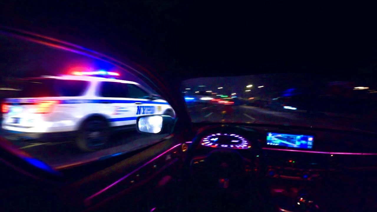 CUTTING UP THROUGH TRAFFIC IN A STAGE 2+ BMW 540 IN NYC LATE NIGHT POV * I GOT CHASED! *