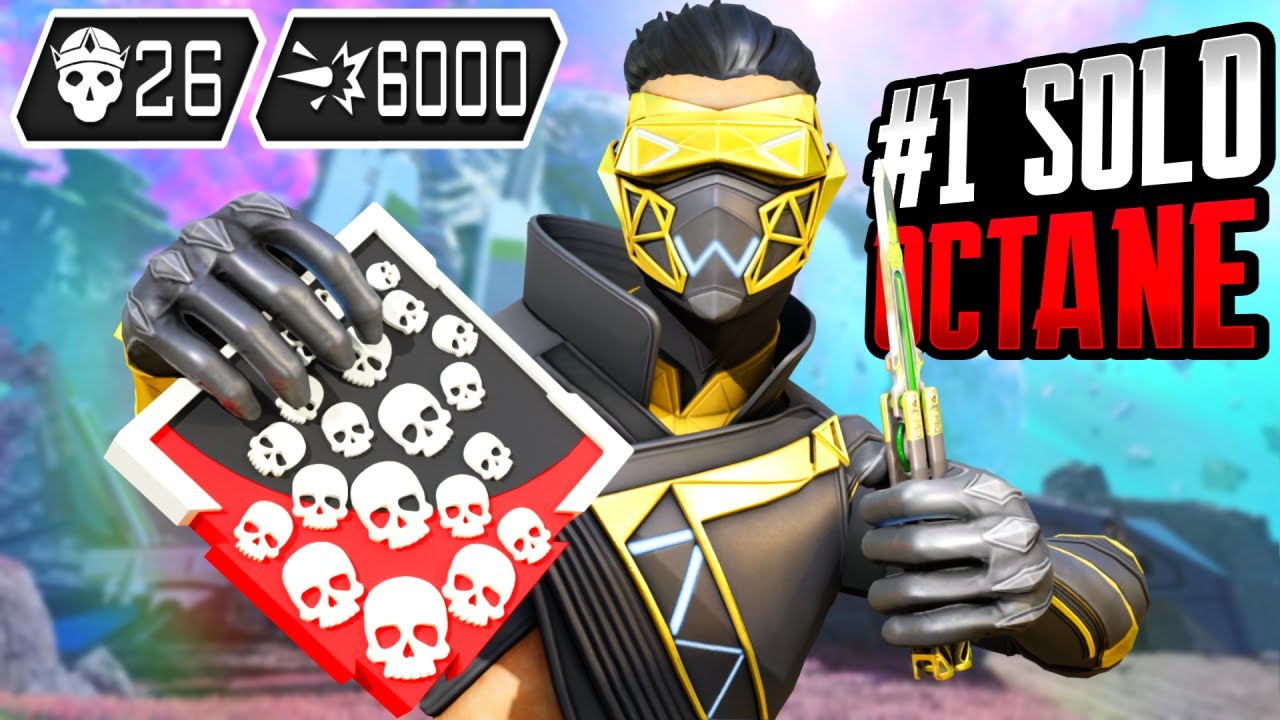 BEST SOLO OCTANE 26 KILLS AND 6000 DAMAGE (Apex Legends Gameplay)