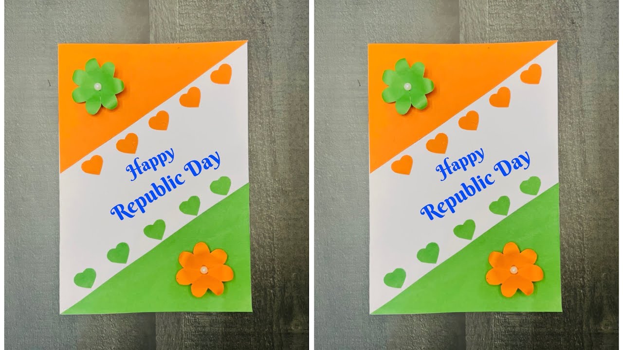Diy republic day greeting card | greeting card | republic day craft 