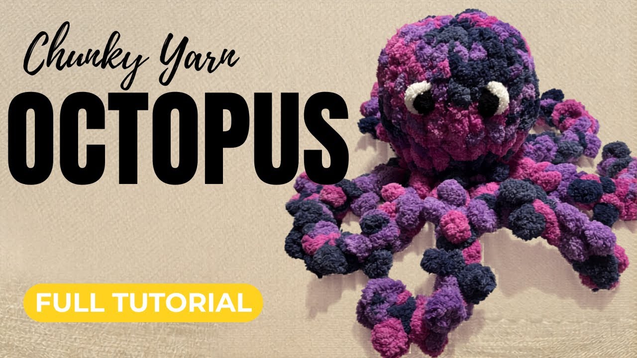 How to Finger Knit a Twirly Tentacle Octopus Plushie | Chunky Yarn Tutorial