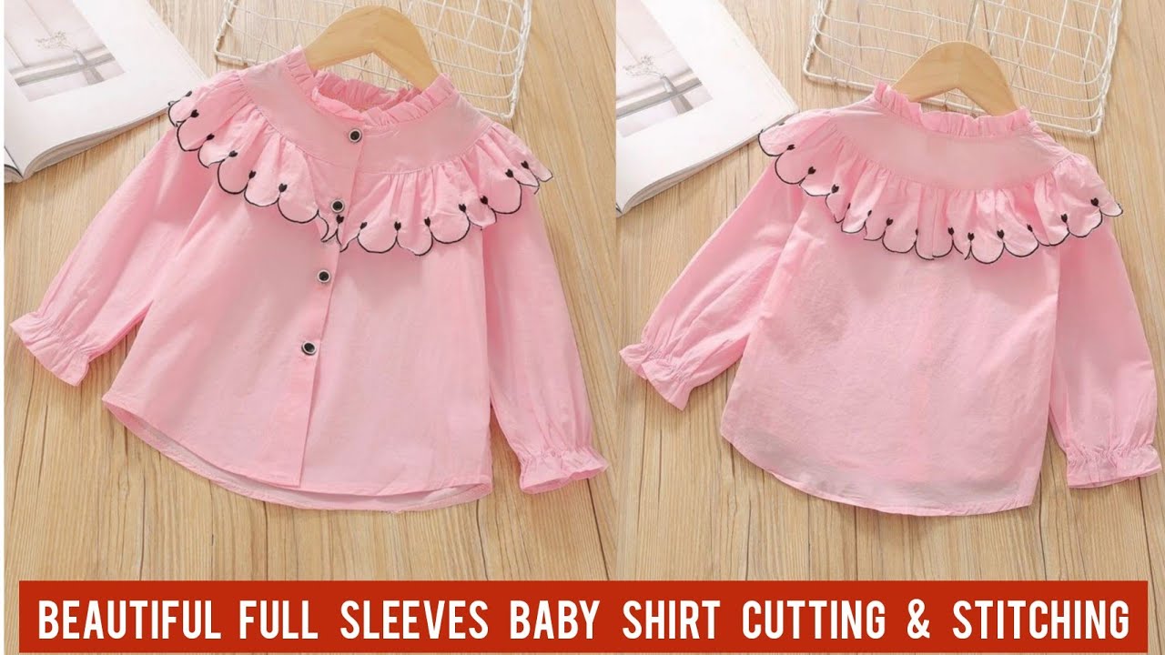 Beautiful Full Sleeves Baby Shirt Cutting And Stitching/4-5 Year Baby Shirt Design