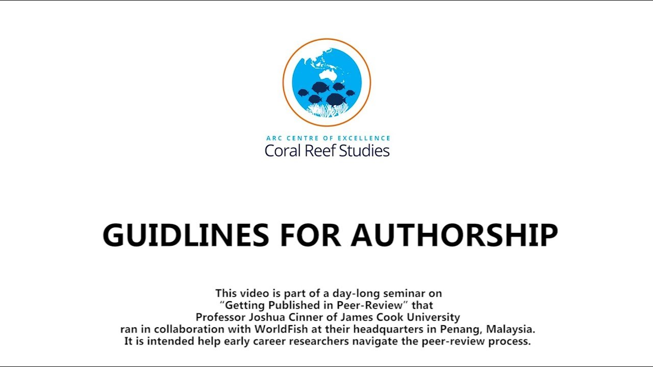 Guidelines for authorship